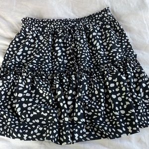black and white dotted skirt